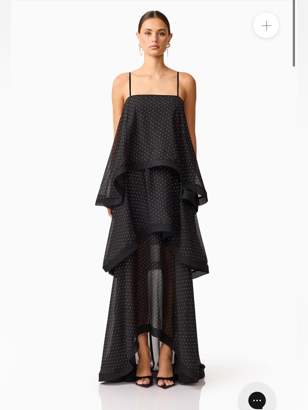 new Elliatt Moss Tiered Embellished Gown in Black